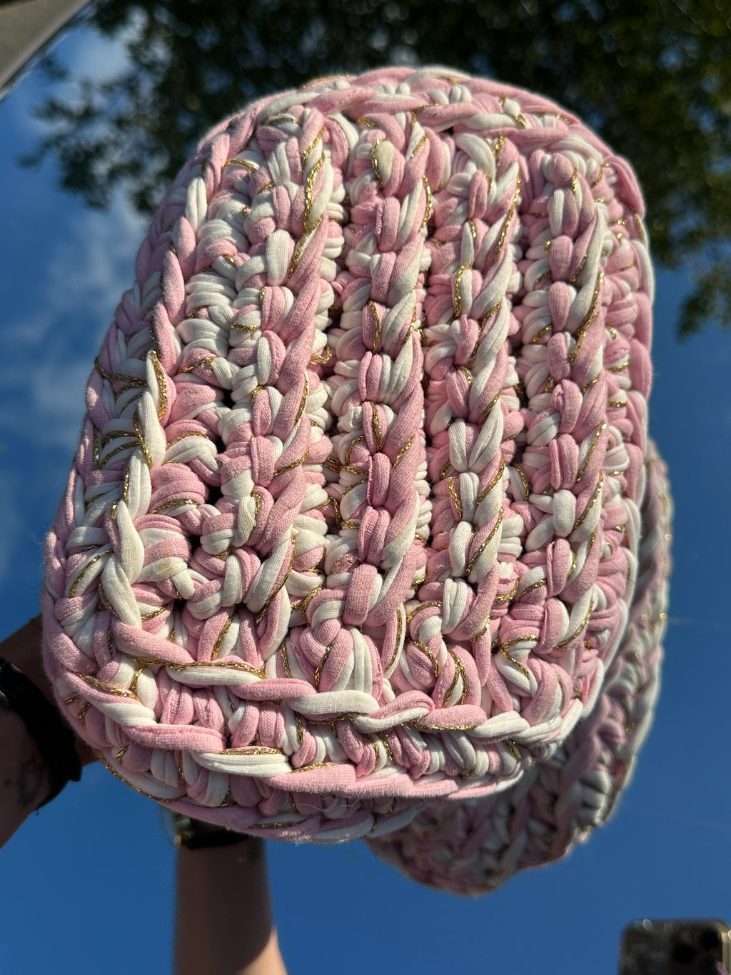 Venice Pink/ White/ Gold Clutch Bag