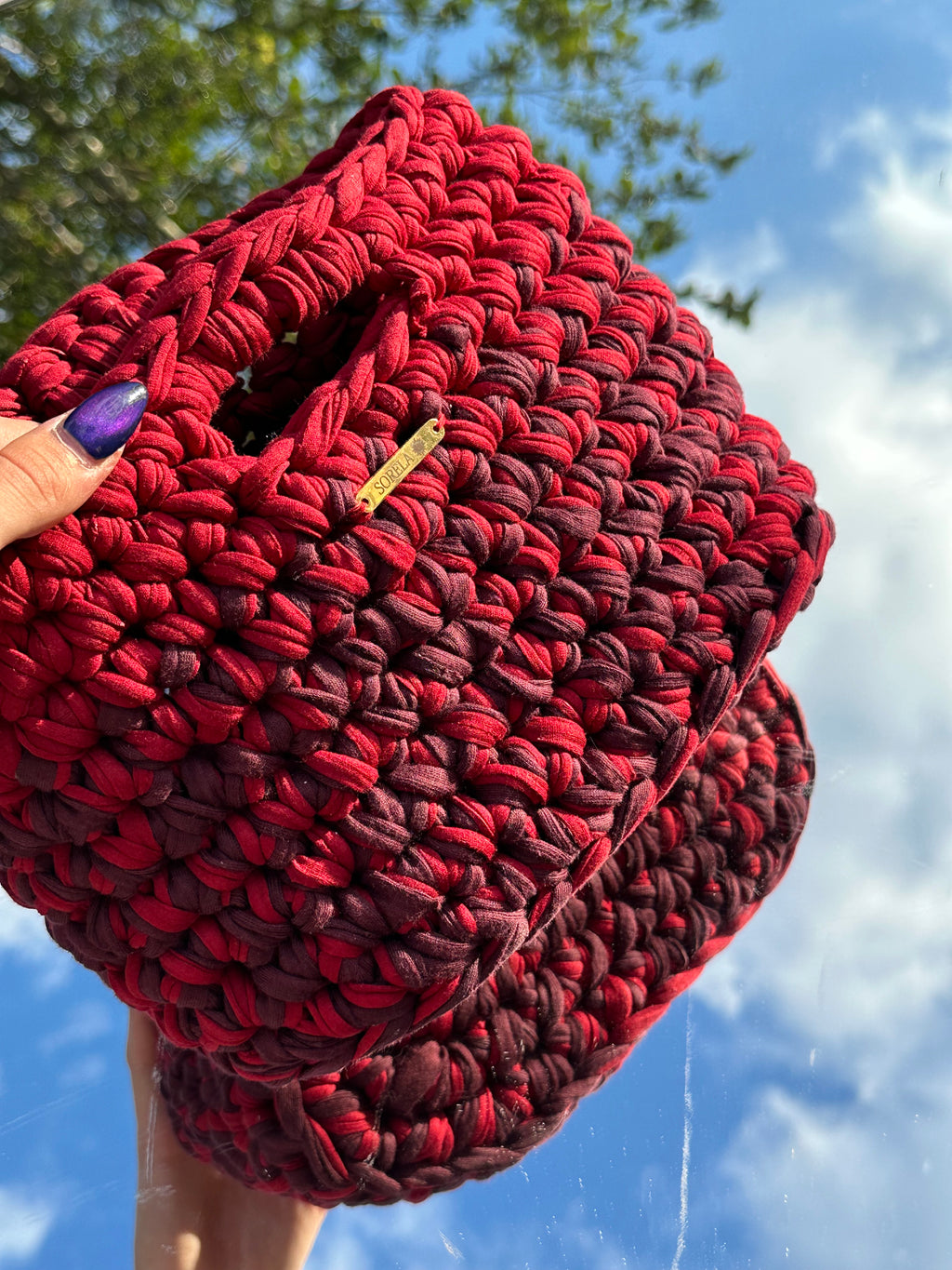 Rome Red/ Burgundy Large Handle Bag