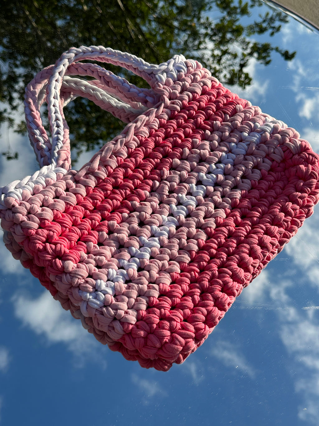 Venice Pink Stripe Tote Bag