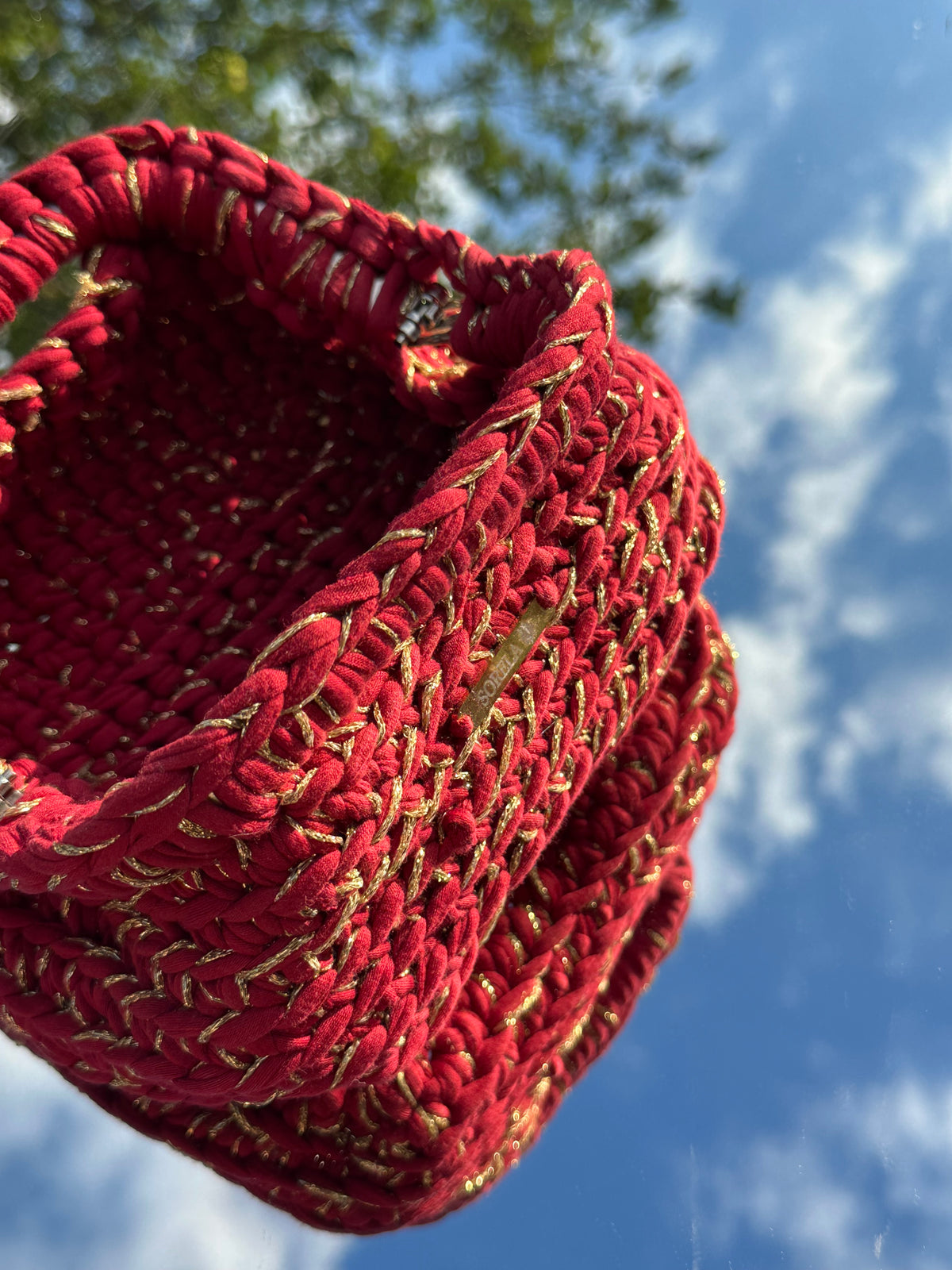 Rome Red/ Gold Small Clutch Bag