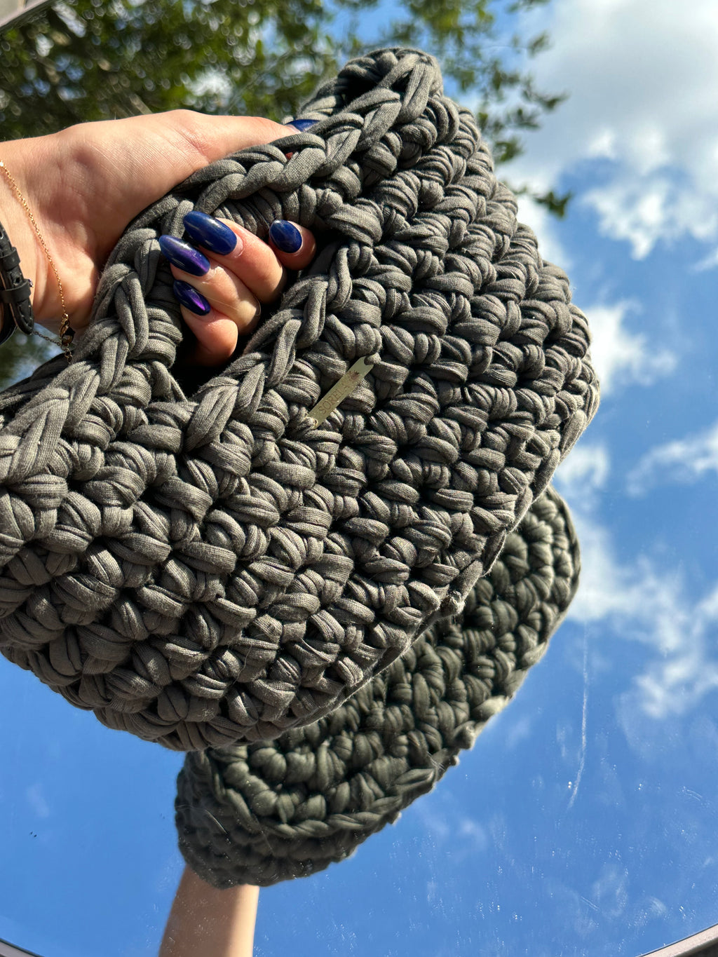 Milan Khaki Large Handle Bag