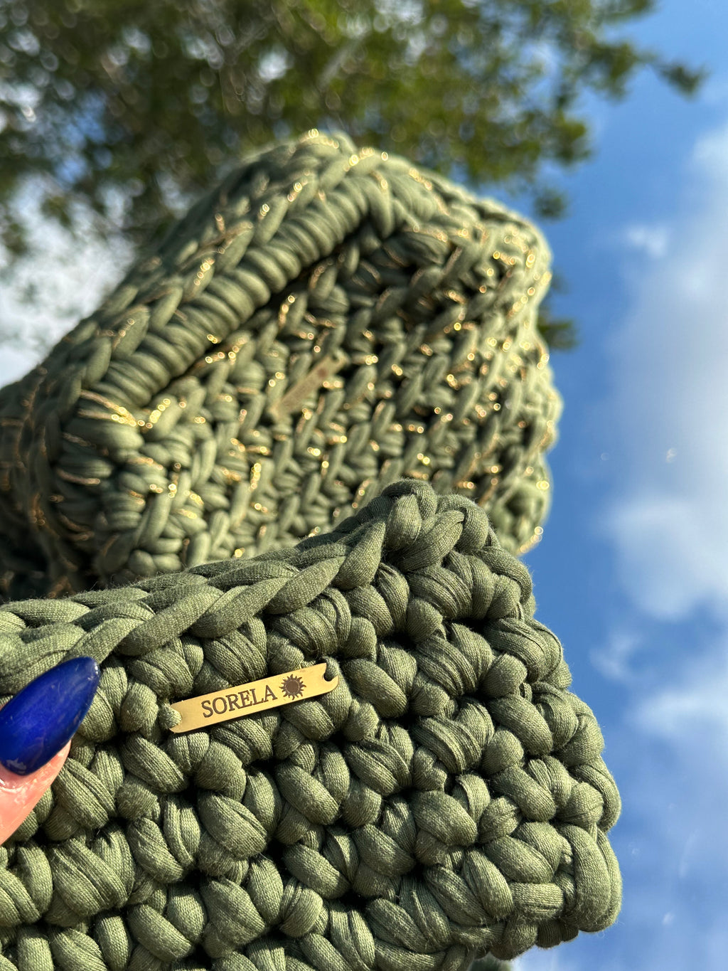 Rome Green/ Gold Clutch Bag