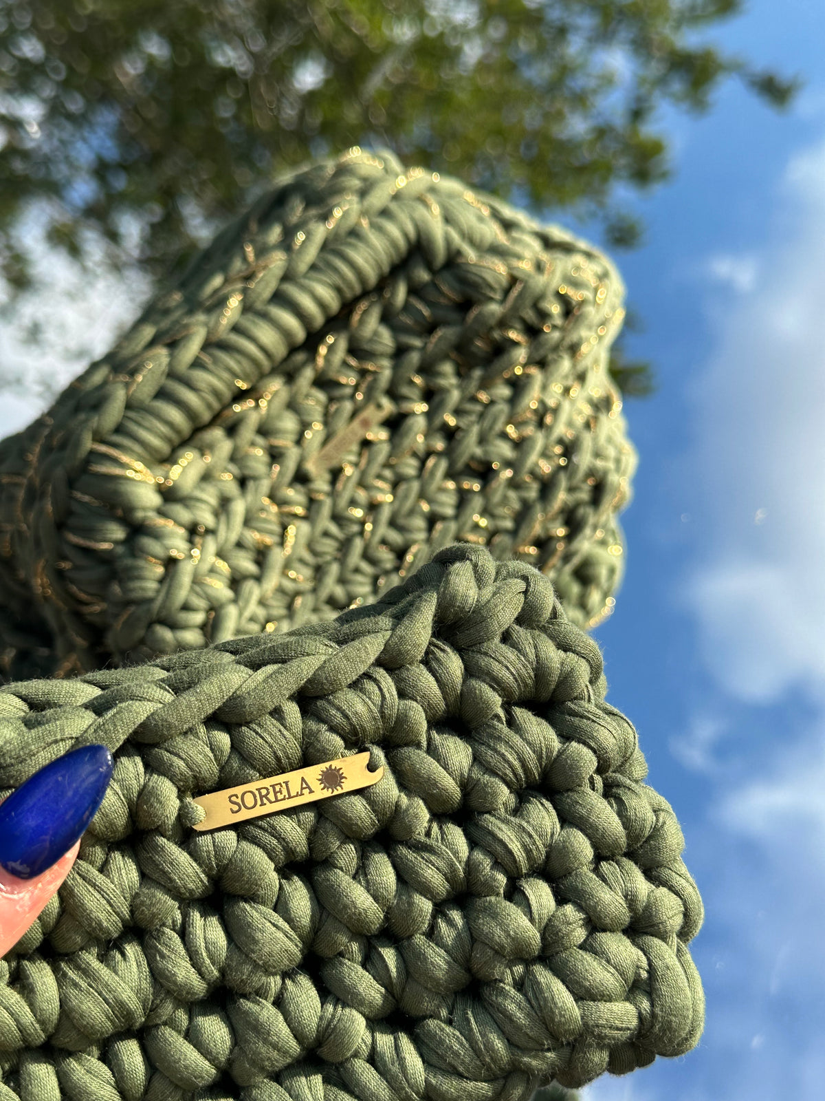 Rome Green/ Gold Clutch Bag