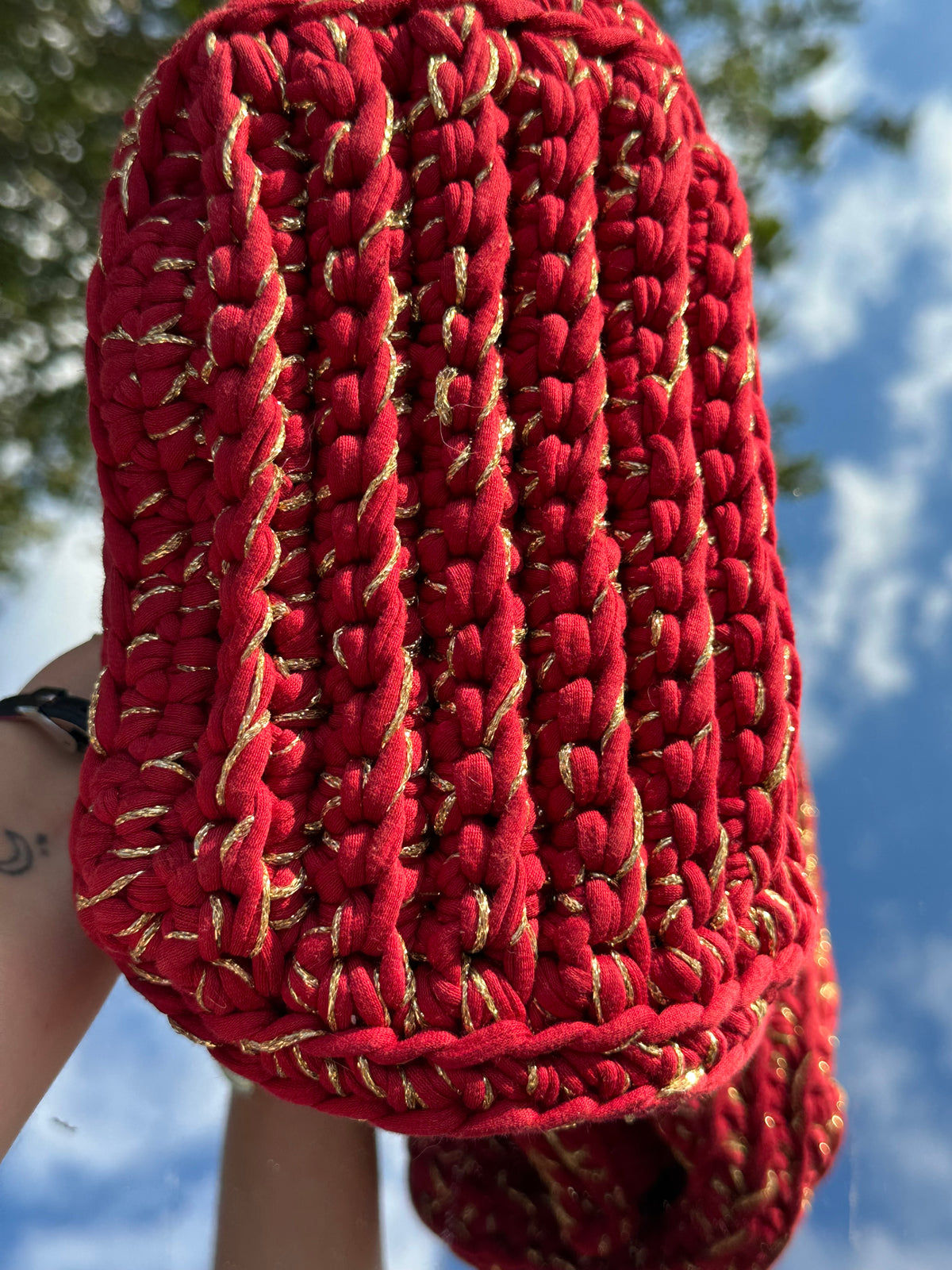 Rome Red/ Gold Small Clutch Bag