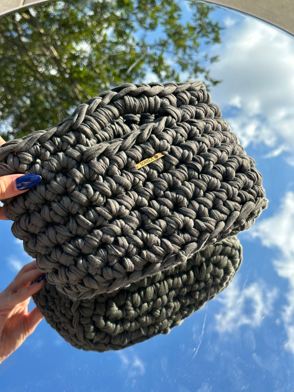 Milan Khaki Large Handle Bag