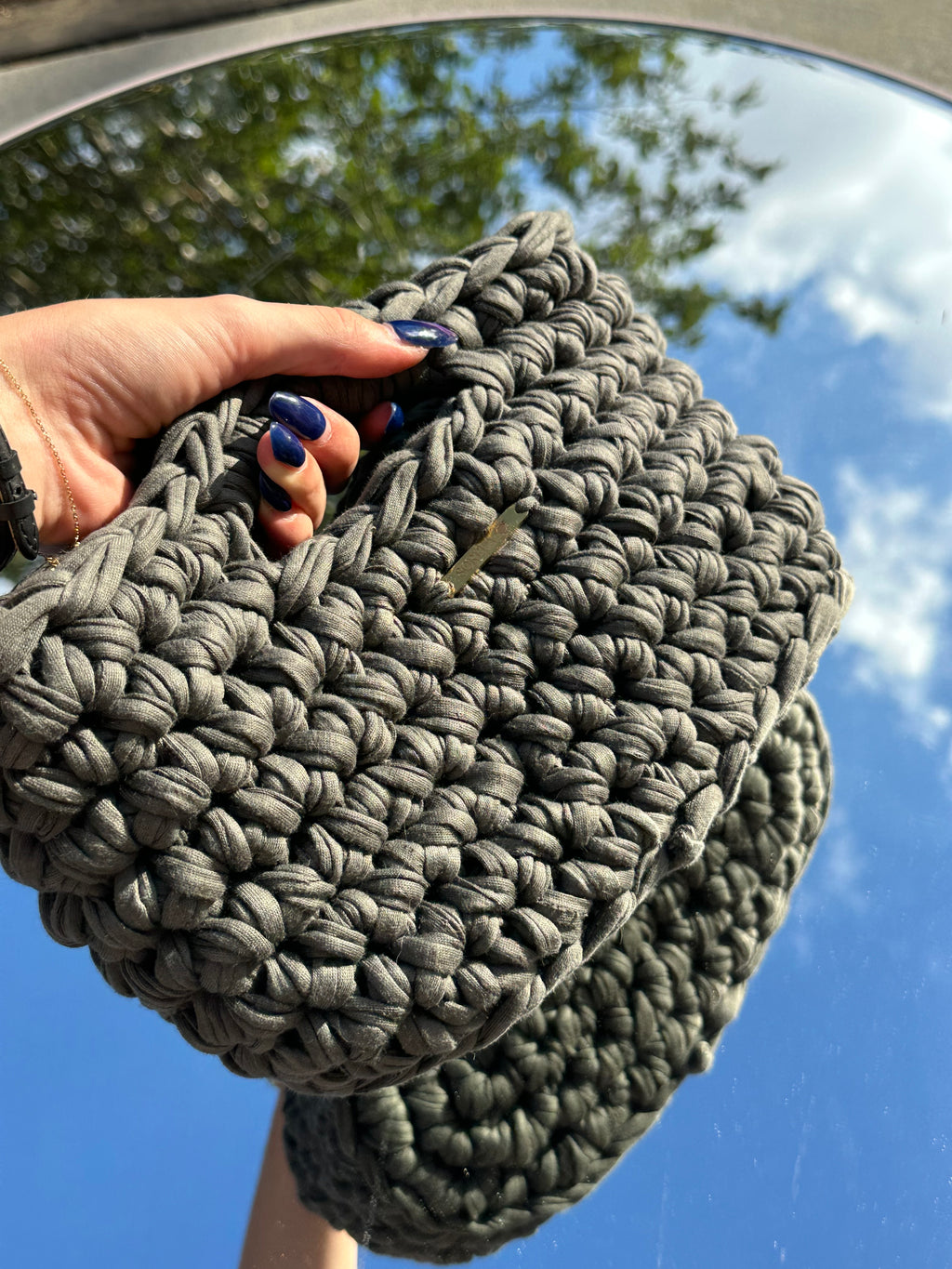 Milan Khaki Large Handle Bag