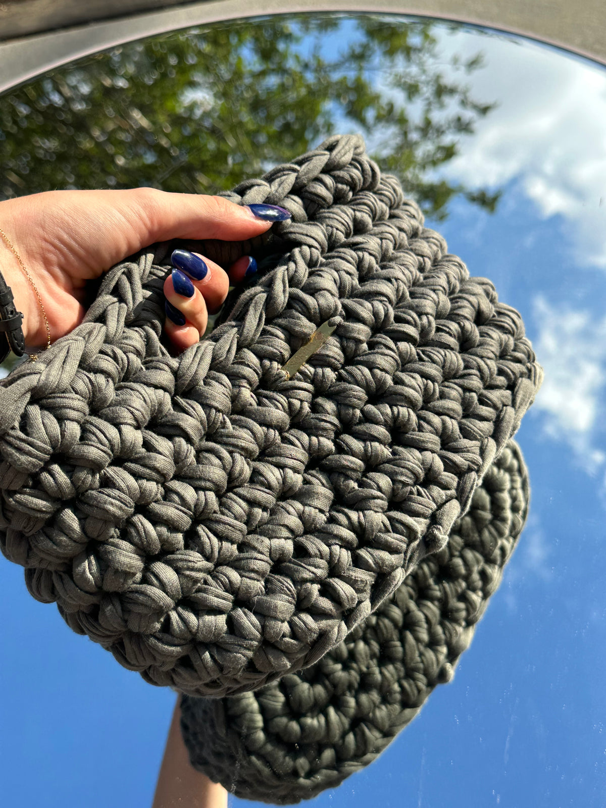 Milan Khaki Large Handle Bag