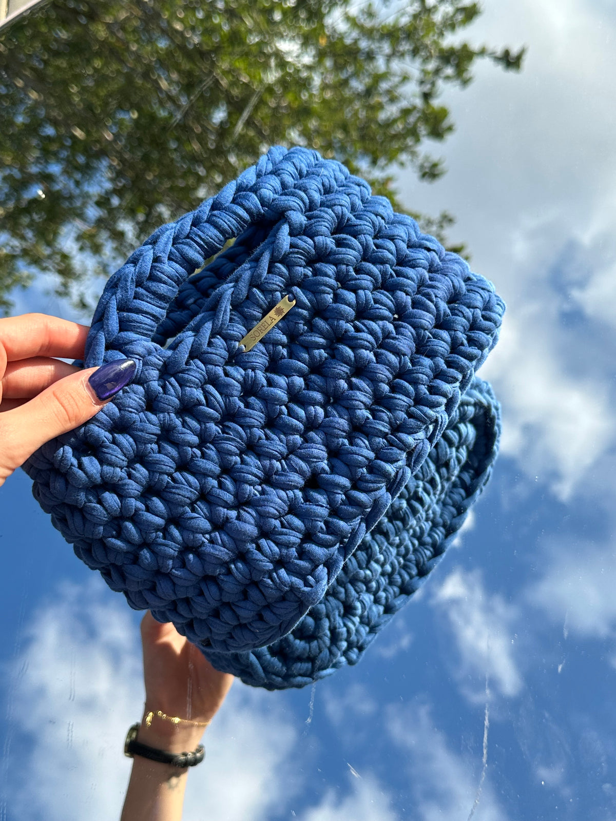 Rome Blue Handle Bag