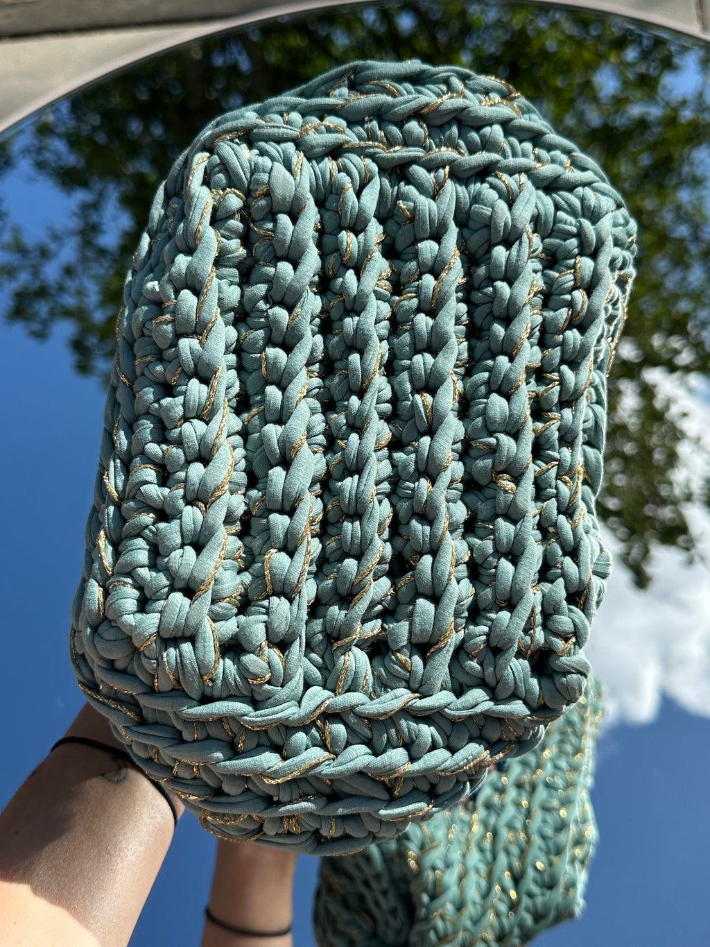 Florence Teal/ Gold Clutch Bag