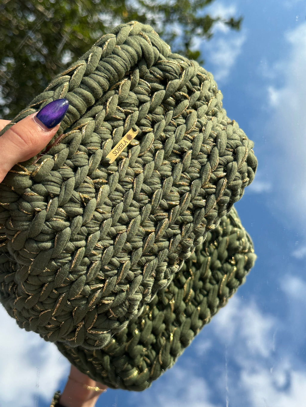 Rome Green/ Gold Clutch Bag