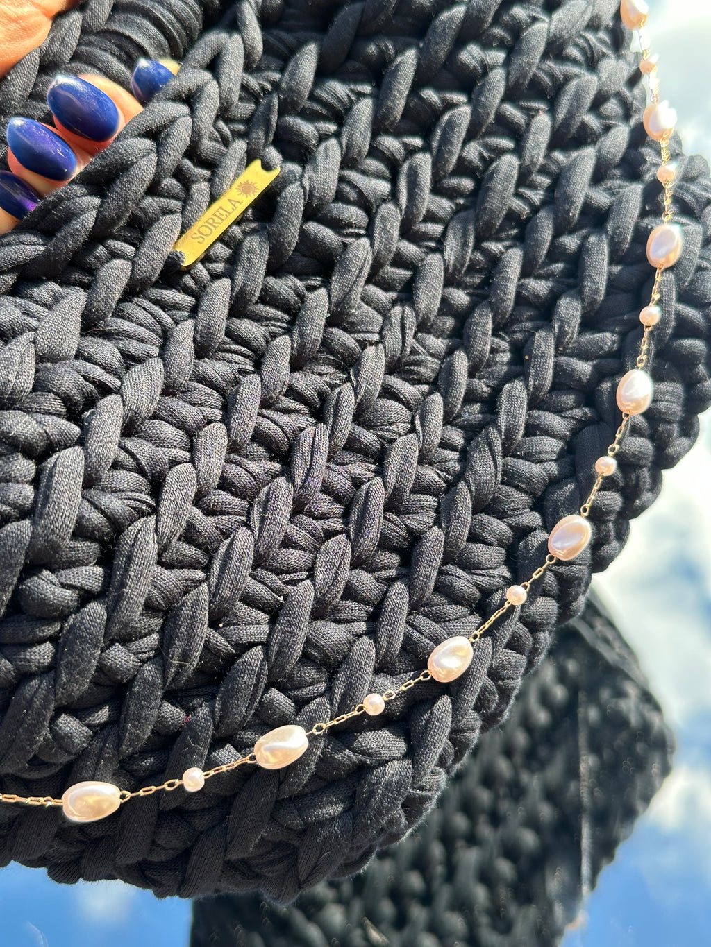 Milan Black Pearl Clutch Bag