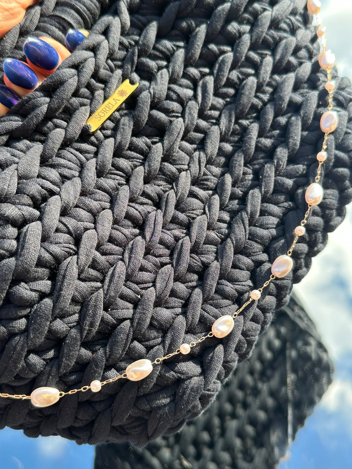 Milan Black Pearl Clutch Bag