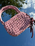 Florence Pink/ Burgundy Bow Shoulder Bag