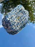 Venice Blue/ White/ Gold Clutch Bag