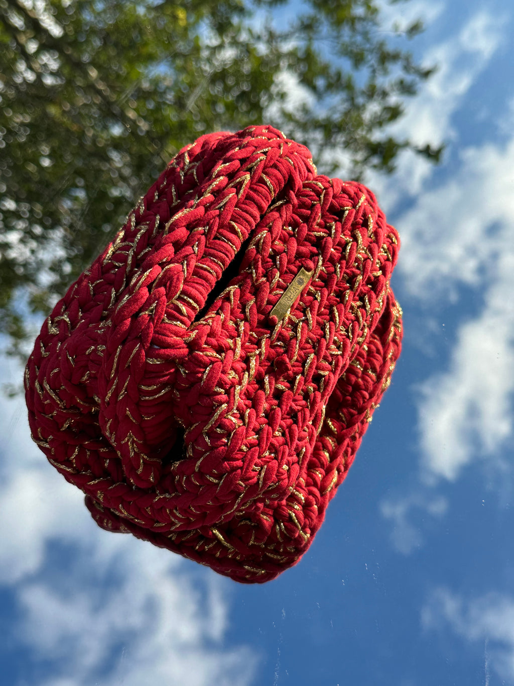 Rome Red/ Gold Small Clutch Bag