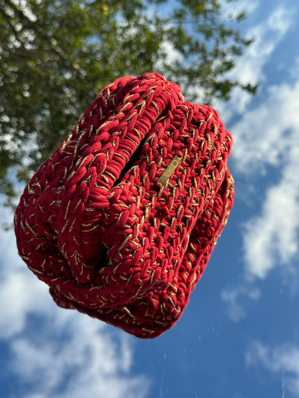 Rome Red/ Gold Small Clutch Bag