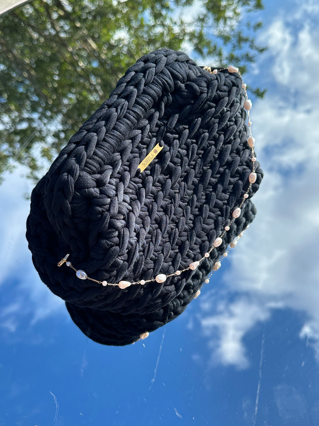 Milan Black Pearl Clutch Bag