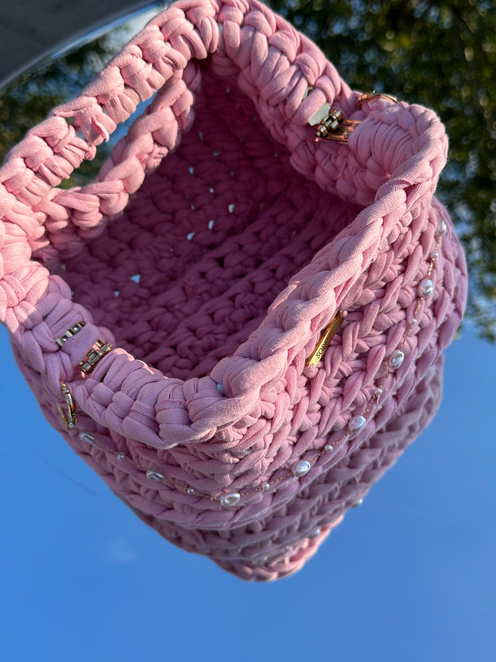 Venice Pink Pearl Clutch Bag