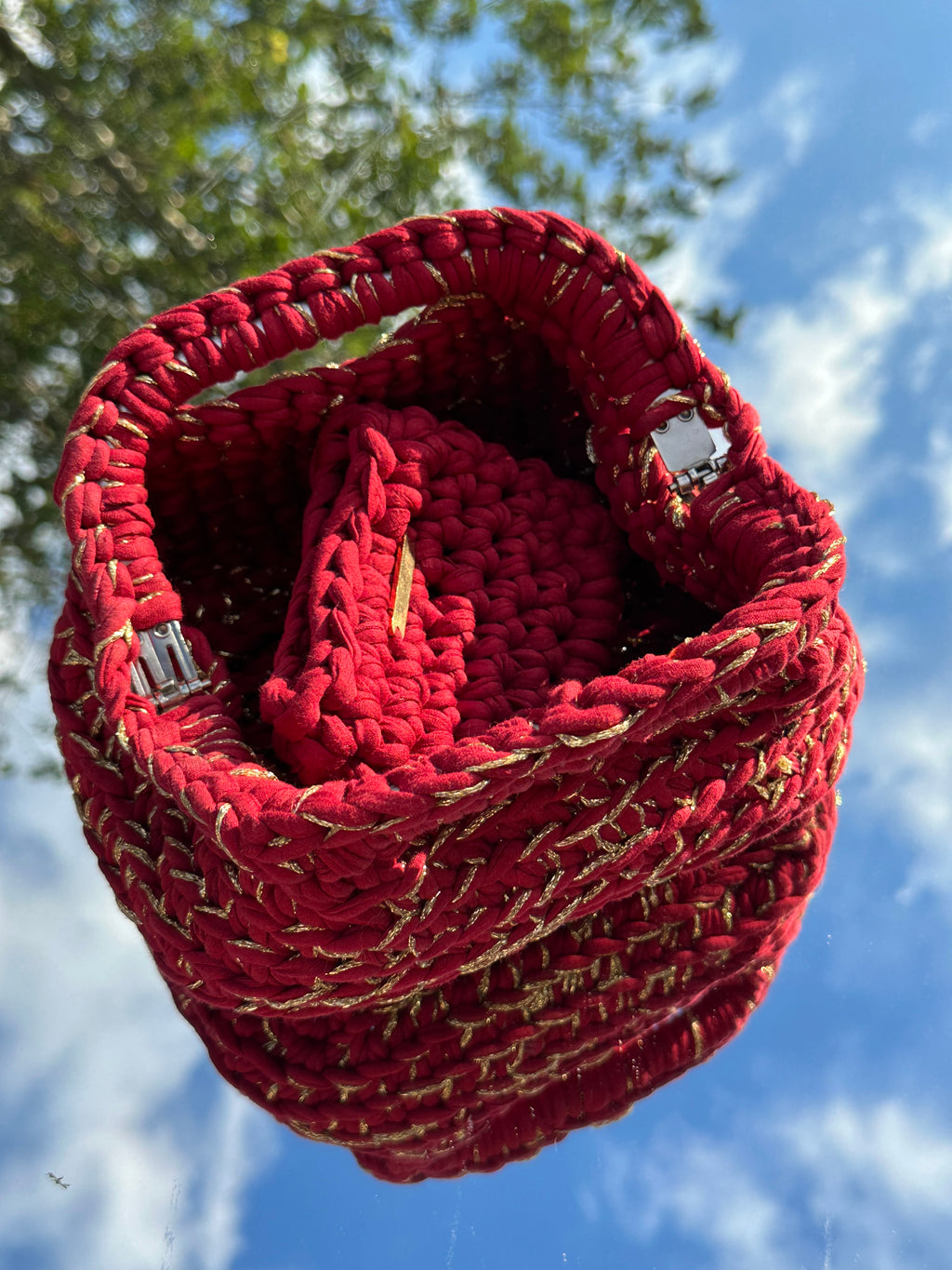 Rome Red/ Gold Small Clutch Bag