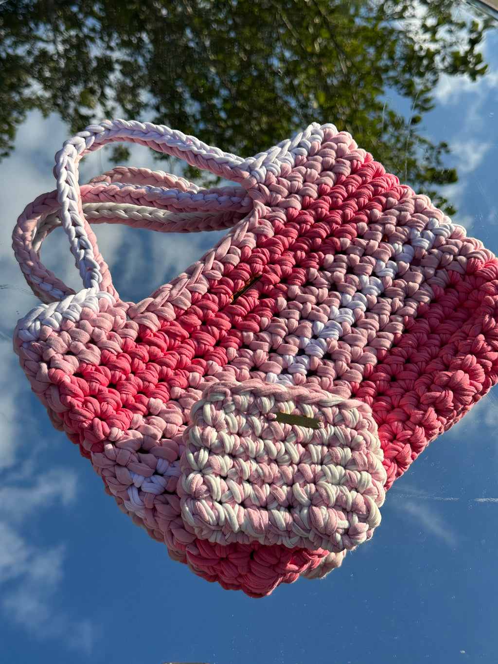 Venice Pink Stripe Tote Bag