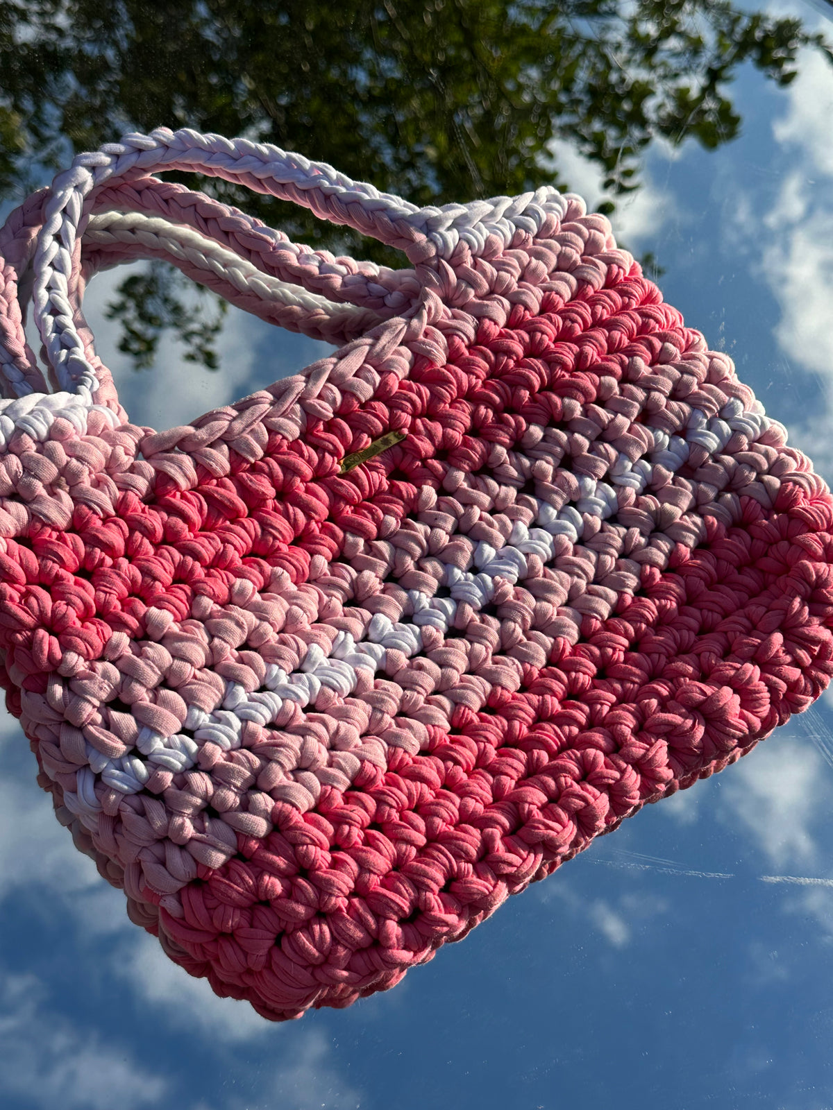 Venice Pink Stripe Tote Bag