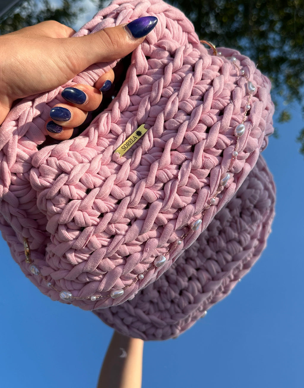 Venice Pink Pearl Clutch Bag