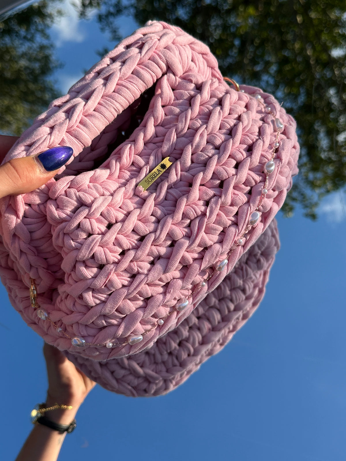 Venice Pink Pearl Clutch Bag