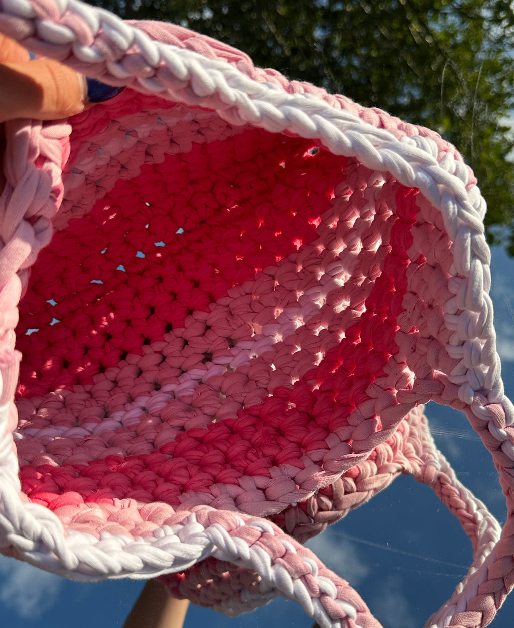 Venice Pink Stripe Tote Bag