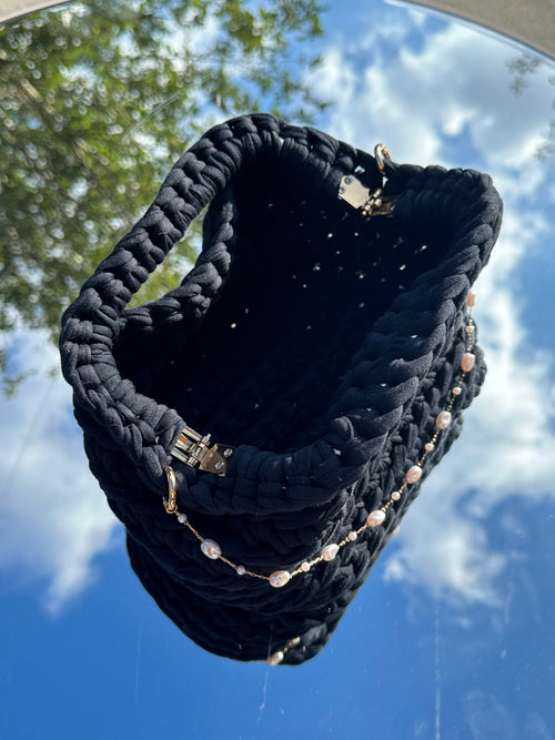 Milan Black Pearl Clutch Bag