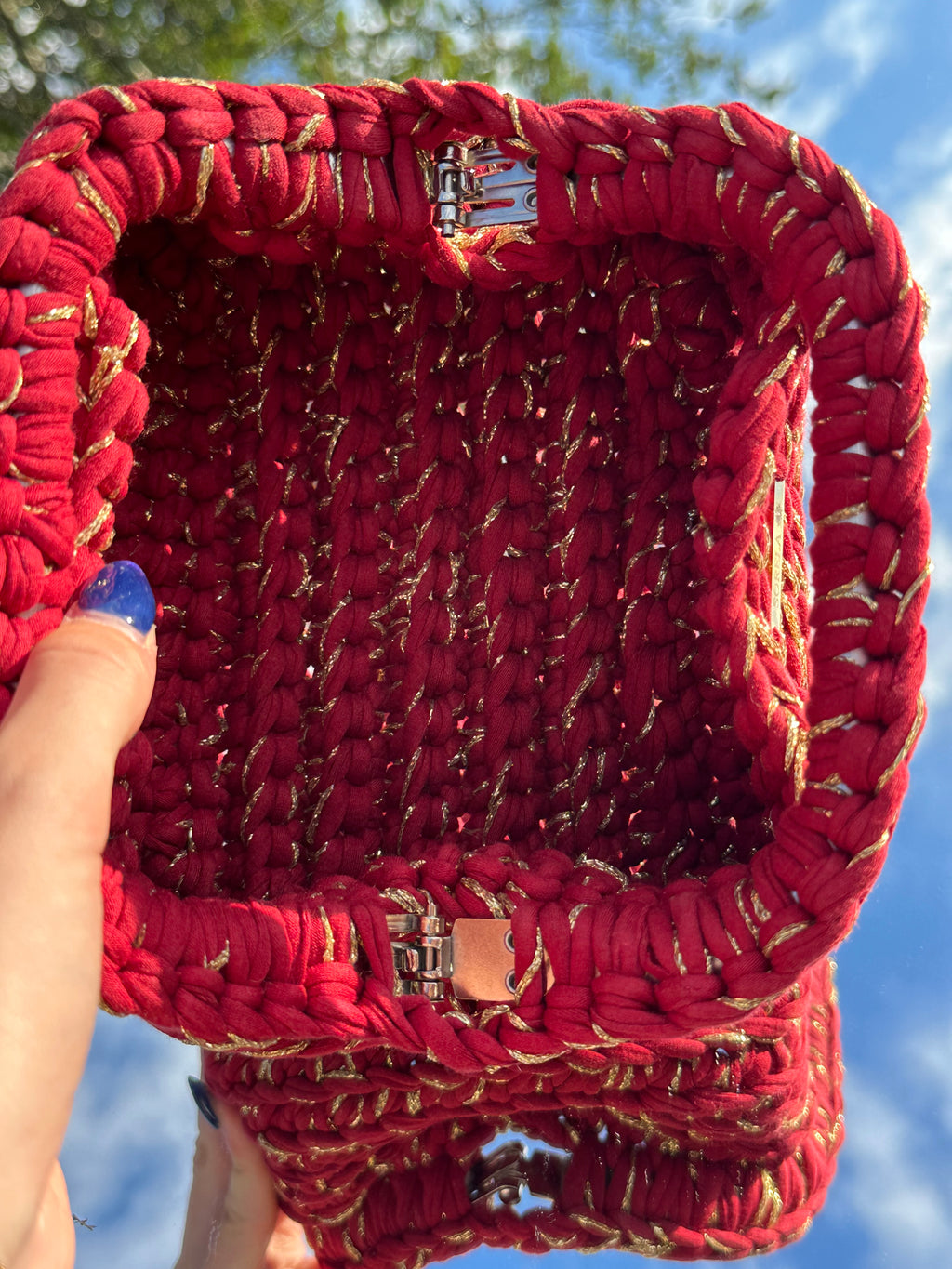 Rome Red/ Gold Small Clutch Bag