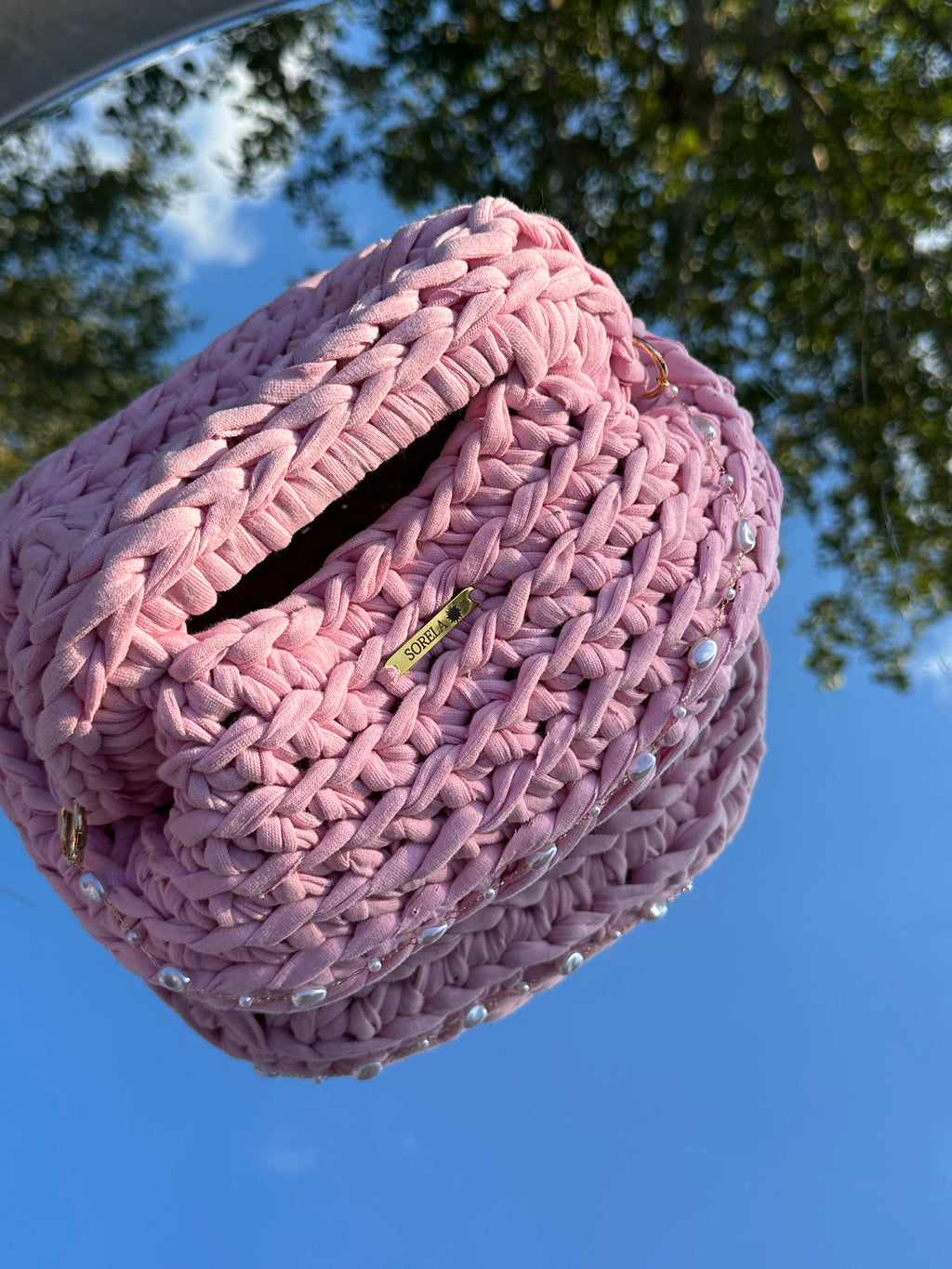Venice Pink Pearl Clutch Bag