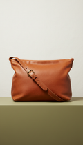 Slouchy day satchel in spiced terracotta