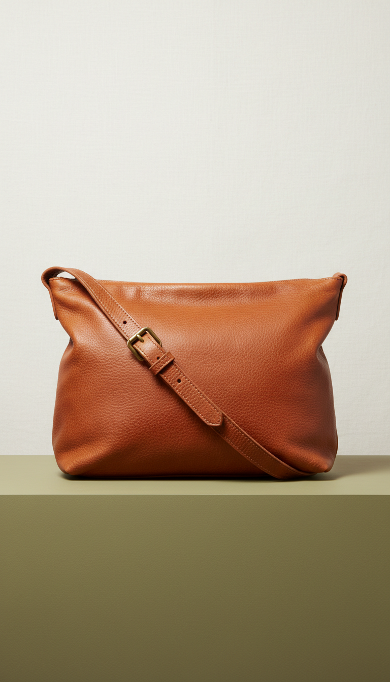 Slouchy day satchel in spiced terracotta